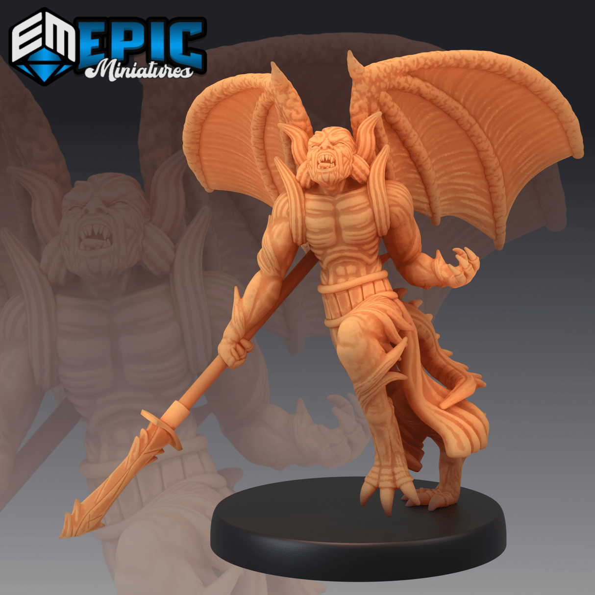 Winged Devil Miniature | B - Tabletop RPG & D&D miniature. Perfect for wargaming & collectors