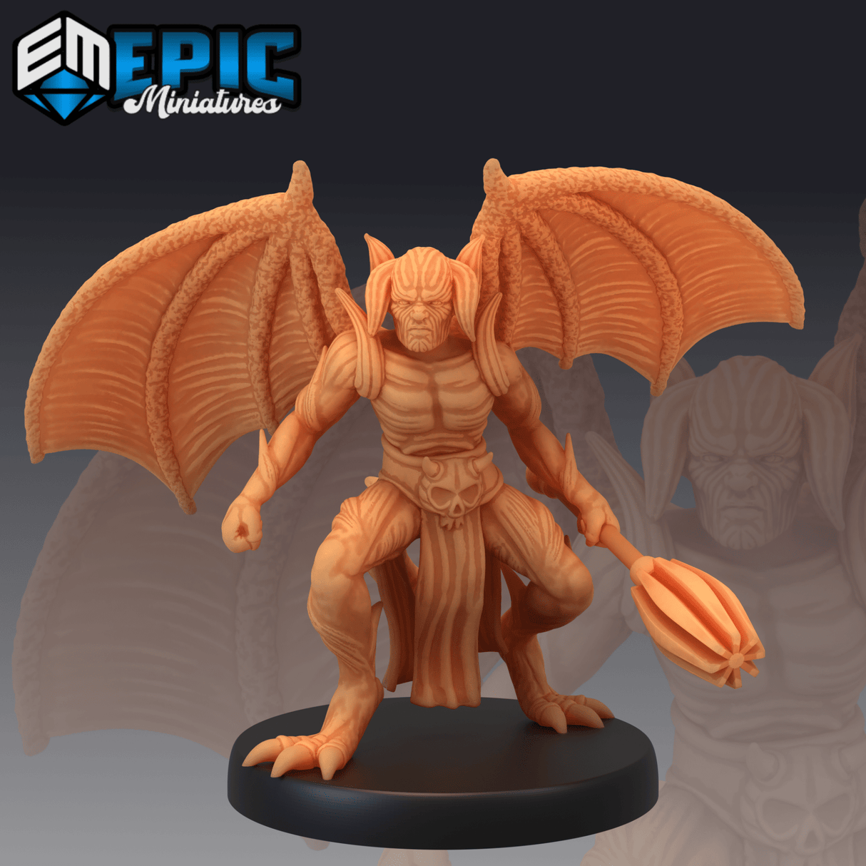 Winged Devil Miniature | C - Tabletop RPG & D&D miniature. Perfect for wargaming & collectors