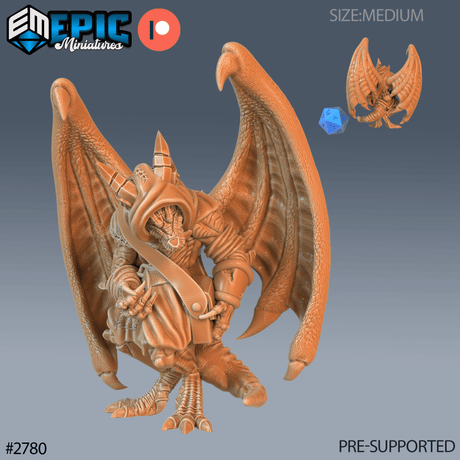 Winged Kobold Miniature | A - Tabletop RPG & D&D miniature. Perfect for wargaming & collectors