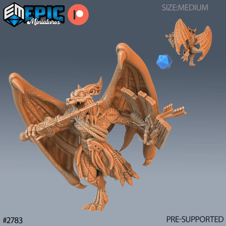 Winged Kobold Miniature | D - Tabletop RPG & D&D miniature. Perfect for wargaming & collectors