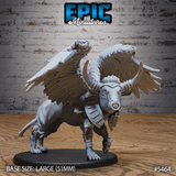 Winged Red Bull Beast Miniature | A - Tabletop RPG & D&D miniature. Perfect for wargaming & collectors