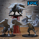Winged Red Bull Beast Miniature | Set of 3 - Tabletop RPG & D&D miniature. Perfect for wargaming & collectors