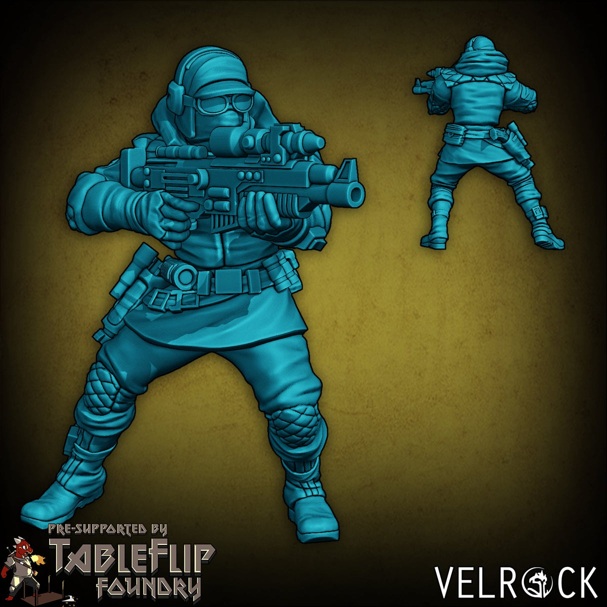 Winter Rebel Squad Miniature | C - Tabletop RPG & D&D miniature. Perfect for wargaming & collectors