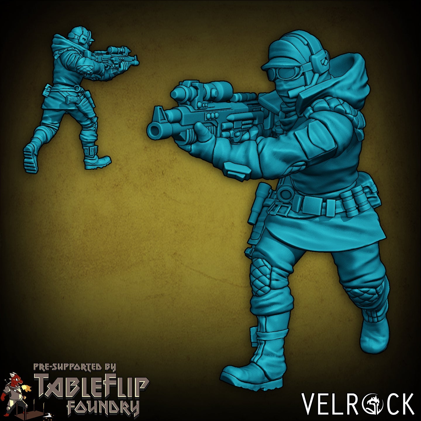 Winter Rebel Squad Miniature - F - 32mm