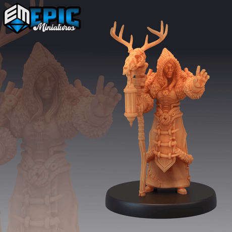 Winter Shaman Miniature | A - Tabletop RPG & D&D miniature. Perfect for wargaming & collectors