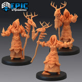 Winter Shaman Miniature | Set of 3 - Tabletop RPG & D&D miniature. Perfect for wargaming & collectors