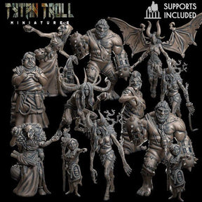 Witch Bundle Miniature | Set of 10 - Tabletop RPG & D&D miniature. Perfect for wargaming & collectors