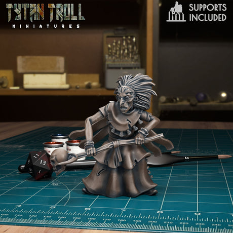 Witch Pack Miniature | A - Tabletop RPG & D&D miniature. Perfect for wargaming & collectors