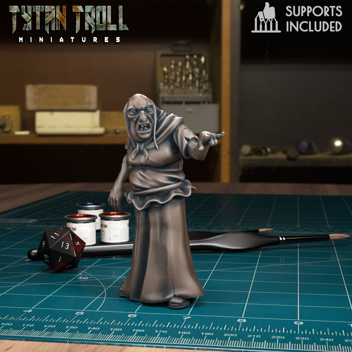 Witch Pack Miniature | D - Tabletop RPG & D&D miniature. Perfect for wargaming & collectors