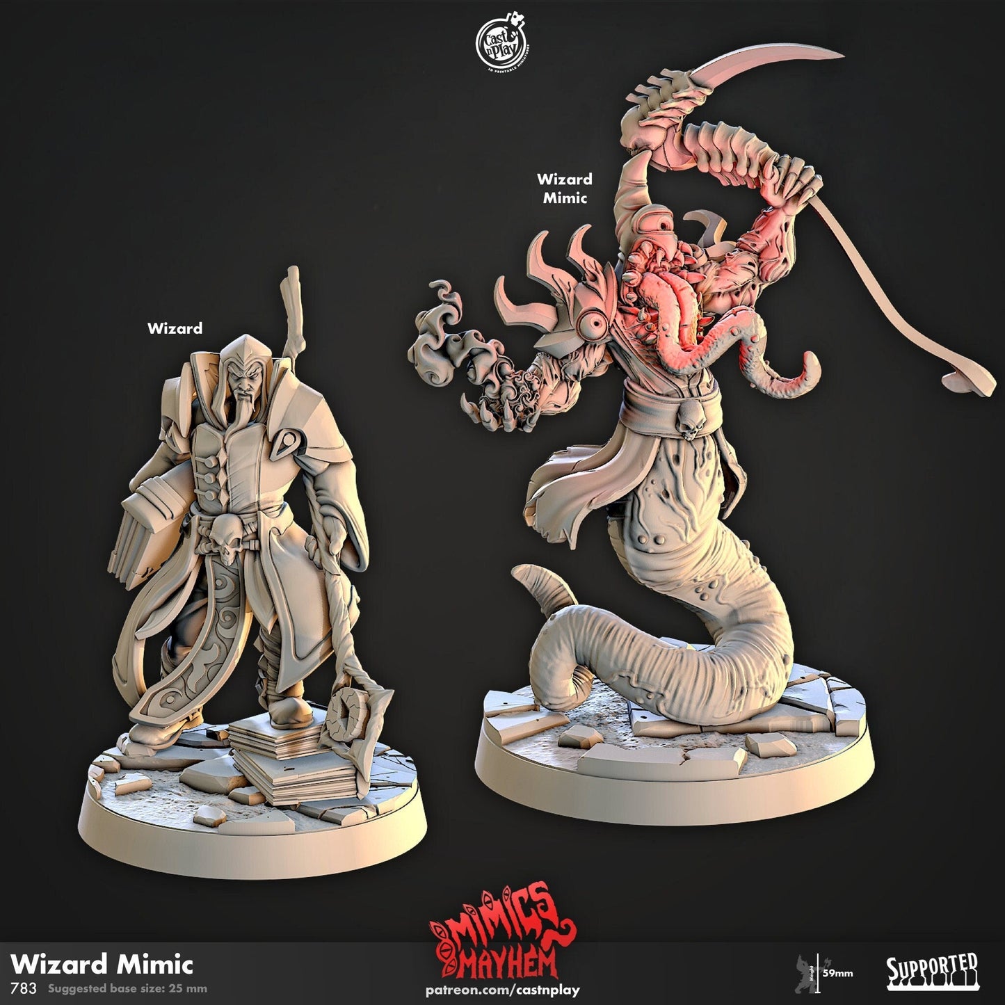 Wizard Mimic Miniature - Wizard - 32mm