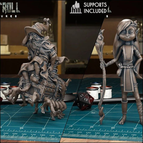 Wizards Bundle Miniature | Set of 2 - Tabletop RPG & D&D miniature. Perfect for wargaming & collectors