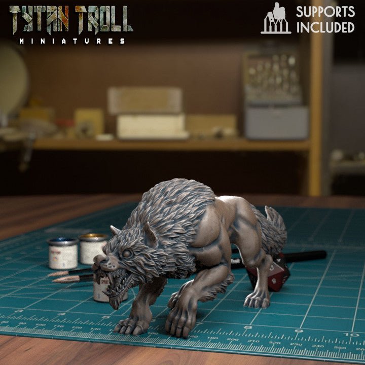 Wolf Bundle Miniature | A - Tabletop RPG & D&D miniature. Perfect for wargaming & collectors