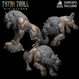 Wolf Bundle Miniature | Set of 3 - Tabletop RPG & D&D miniature. Perfect for wargaming & collectors