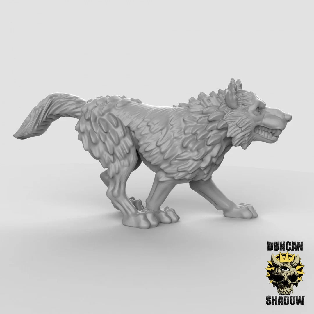 Wolf Miniature | C - Tabletop RPG & D&D miniature. Perfect for wargaming & collectors