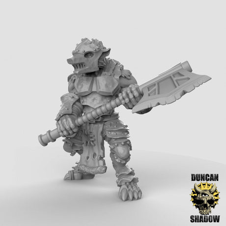 Wolfen Miniature | Right - Tabletop RPG & D&D miniature. Perfect for wargaming & collectors