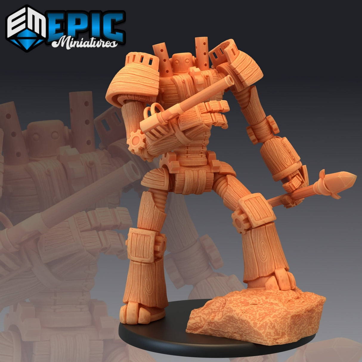Wood Construct Miniature | Set of 3 - Tabletop RPG & D&D miniature. Perfect for wargaming & collectors