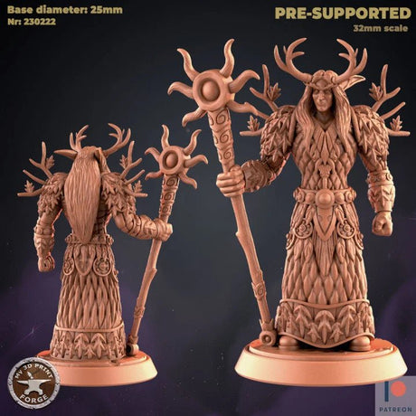 Wood Elf Miniature | Druid minaiture - Tabletop RPG & D&D miniature. Perfect for wargaming & collectors