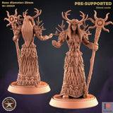 Wood Elf Miniature | Female Druid - Tabletop RPG & D&D miniature. Perfect for wargaming & collectors
