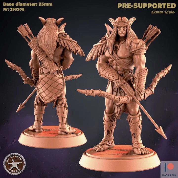 Wood Elf Miniature | Male Elf Archer - Tabletop RPG & D&D miniature. Perfect for wargaming & collectors
