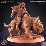 Wood Elf Miniature | Mounted Sabertooth - Tabletop RPG & D&D miniature. Perfect for wargaming & collectors