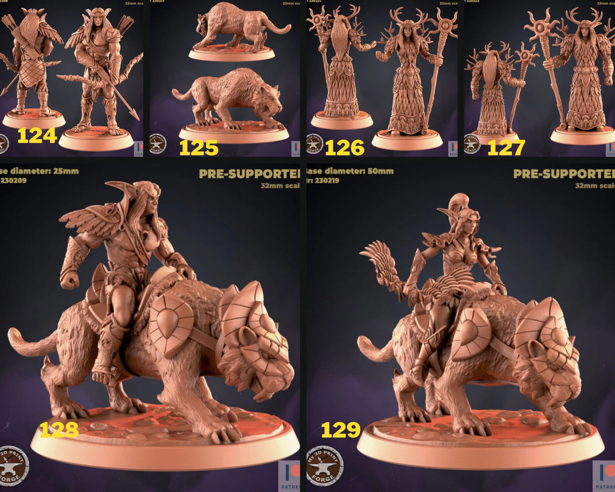 Wood Elf Miniature | Set of 6 - Tabletop RPG & D&D miniature. Perfect for wargaming & collectors