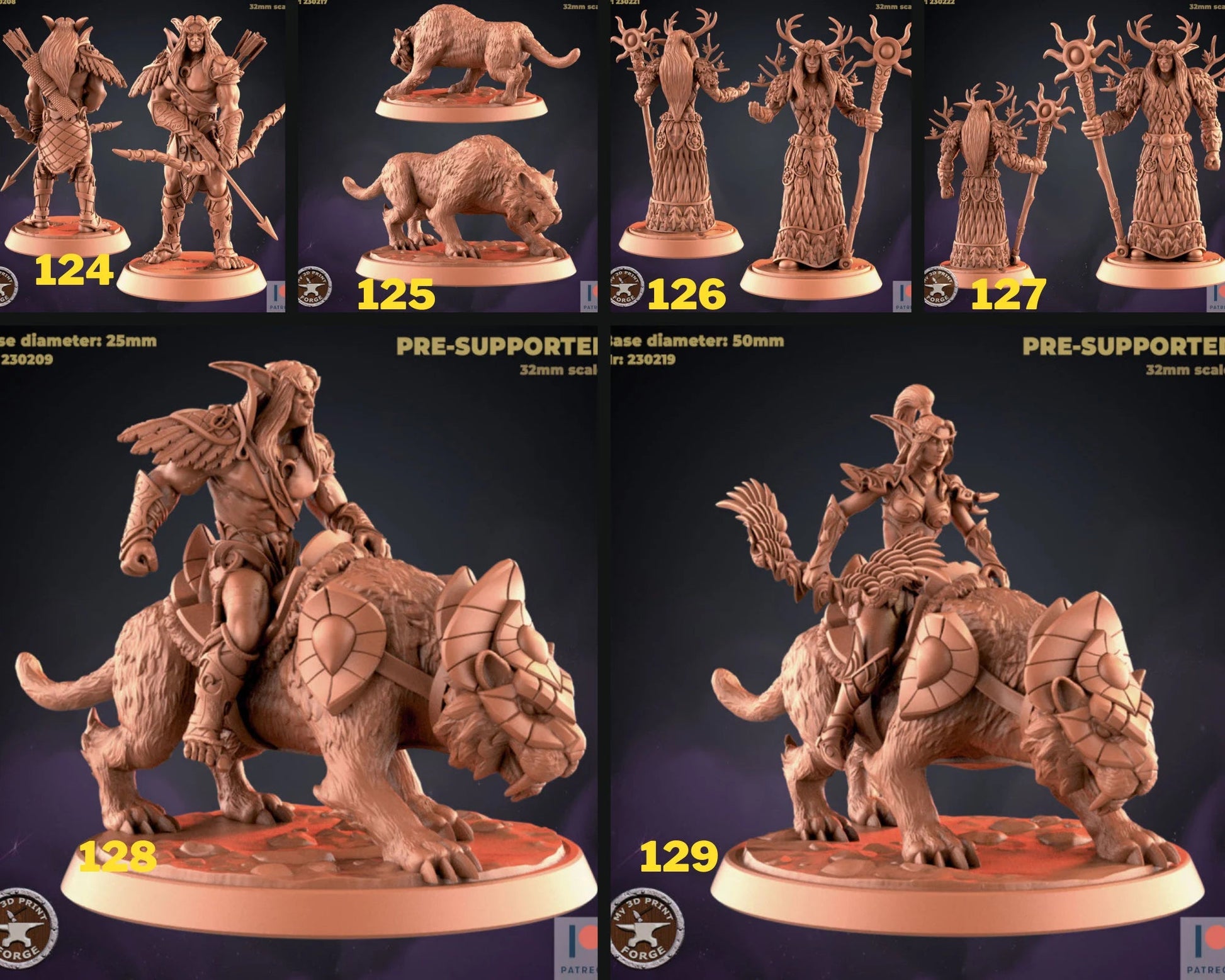 Wood Elf Miniature - Set of 6 - 28mm