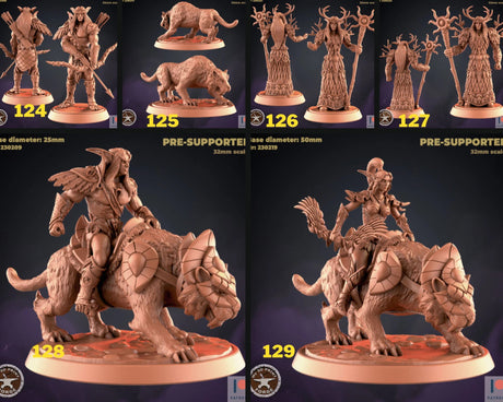 Wood Elf Miniature | Set of 6 - Tabletop RPG & D&D miniature. Perfect for wargaming & collectors