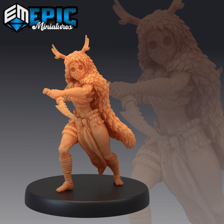 Wood Mask Miniature | B - Tabletop RPG & D&D miniature. Perfect for wargaming & collectors