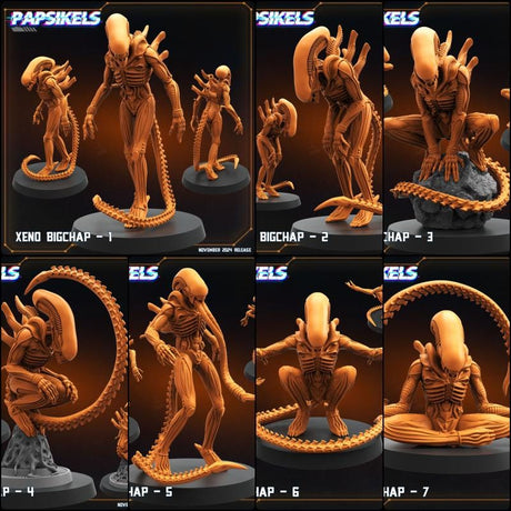 Xeno Bigchap Miniature | Full Set All Models - Tabletop RPG & D&D miniature. Perfect for wargaming & collectors