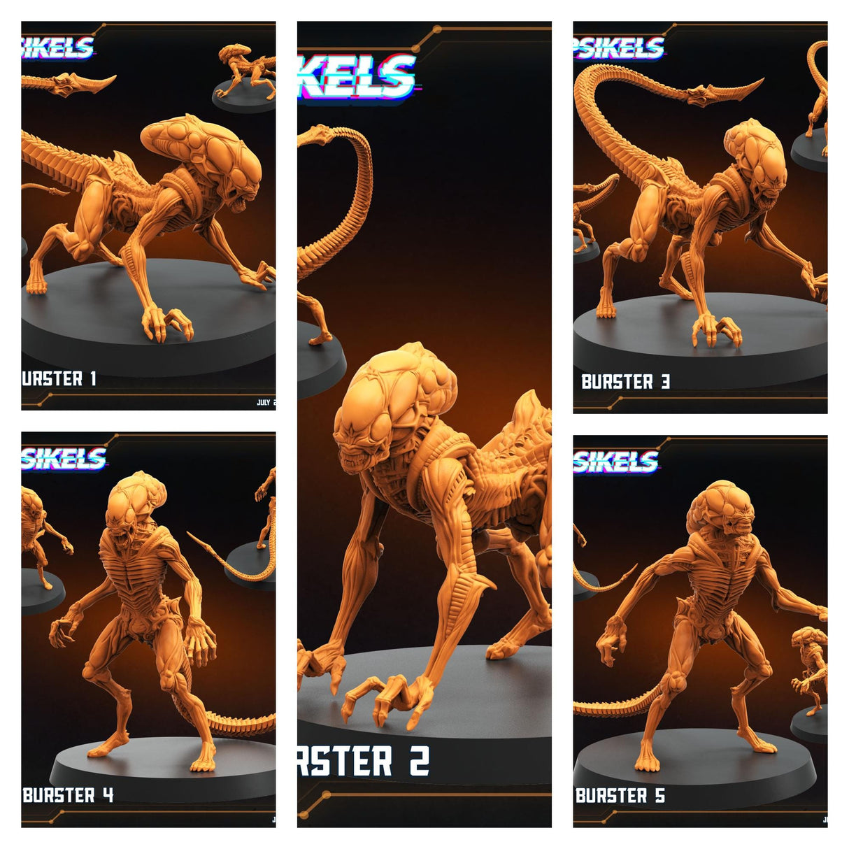 Xeno Burster Alien | All the Bursters! - Tabletop RPG & D&D miniature. Perfect for wargaming & collectors