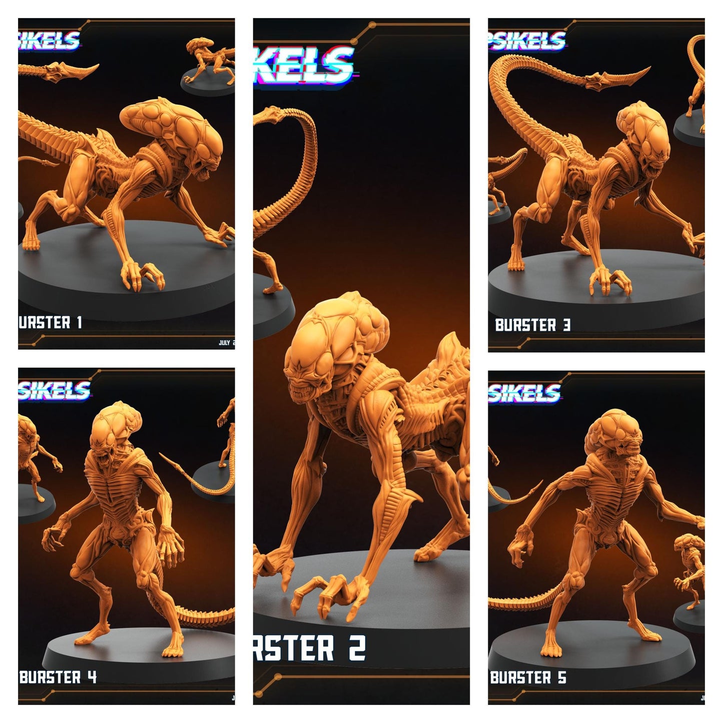 Xeno Burster Alien - All the Bursters! - 32mm Scale