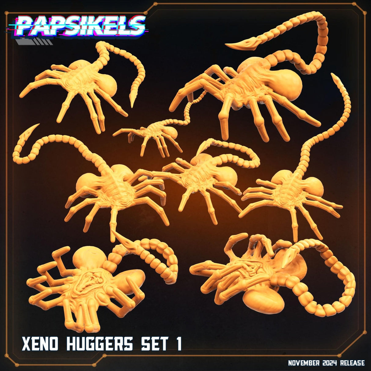 Xeno Hugger Miniature | Full Set All Models - Tabletop RPG & D&D miniature. Perfect for wargaming & collectors