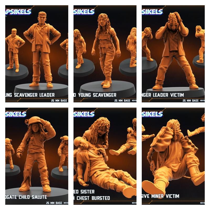 Xeno Hugger v Scavenger Miniature - Scavenger 1 - 32mm