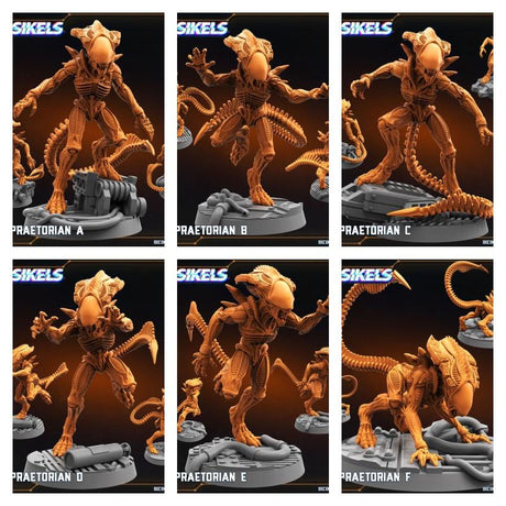 Xeno Praetorian Alien Miniature | Full Set All Models - Tabletop RPG & D&D miniature. Perfect for wargaming & collectors