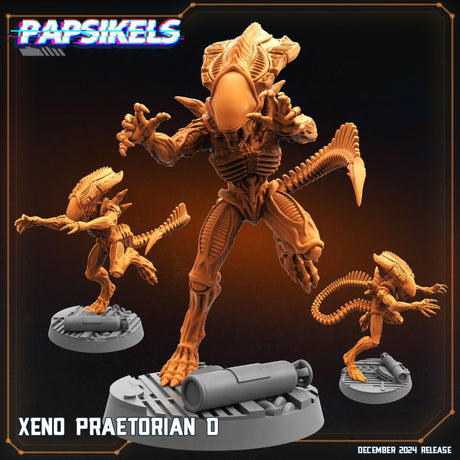 Xeno Praetorian Alien Miniature | Praetorian D - Tabletop RPG & D&D miniature. Perfect for wargaming & collectors