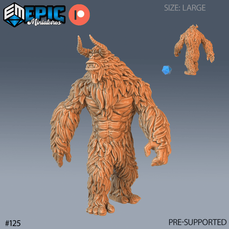 Yeti Miniature | A - Tabletop RPG & D&D miniature. Perfect for wargaming & collectors