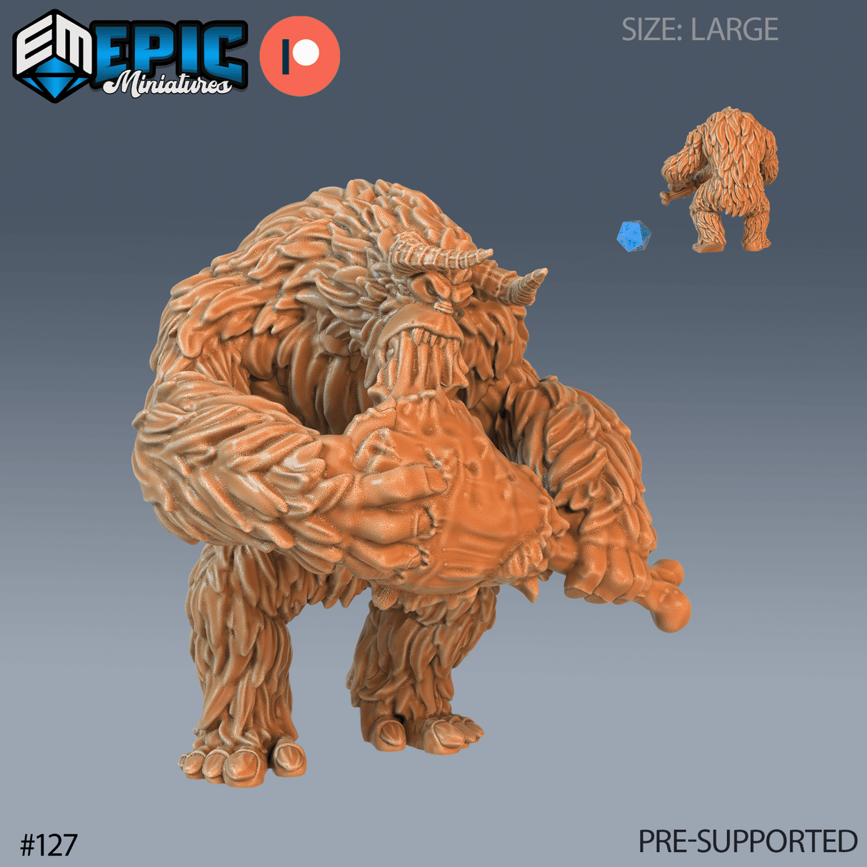 Yeti Miniature | C - Tabletop RPG & D&D miniature. Perfect for wargaming & collectors