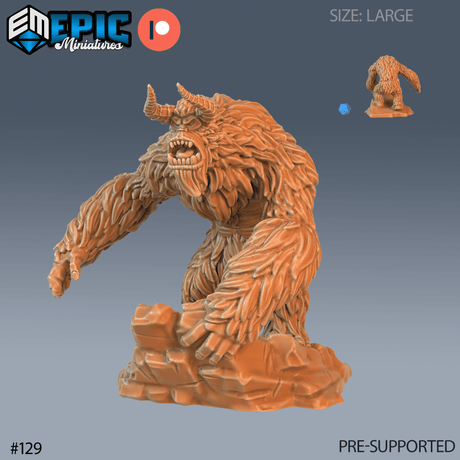 Yeti Miniature | G - Tabletop RPG & D&D miniature. Perfect for wargaming & collectors