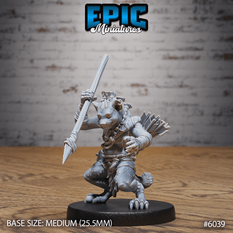 Young Gnoll Miniature | 6039 - Tabletop RPG & D&D miniature. Perfect for wargaming & collectors
