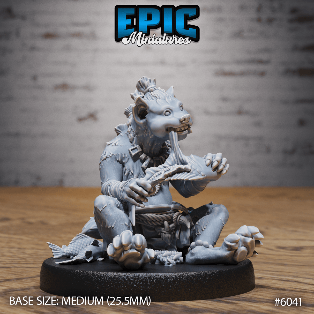 Young Gnoll Miniature | 6041 - Tabletop RPG & D&D miniature. Perfect for wargaming & collectors