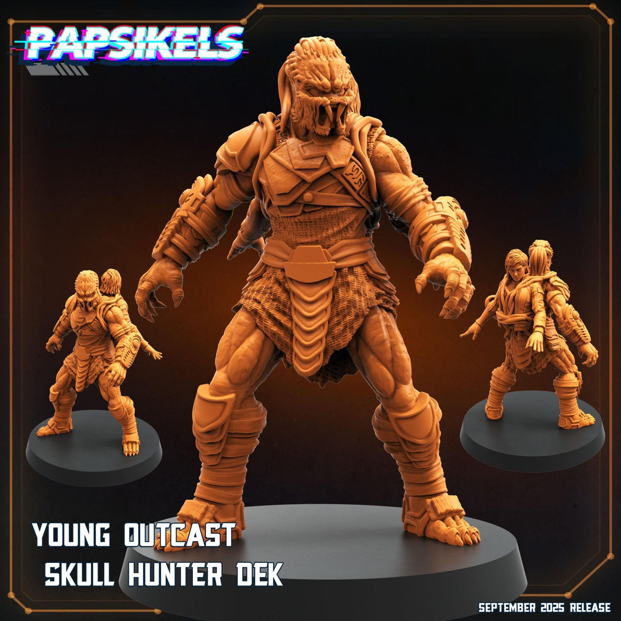 Young Skull Hunter and Companion | Young Outcast 1 - Tabletop RPG & D&D miniature. Perfect for wargaming & collectors