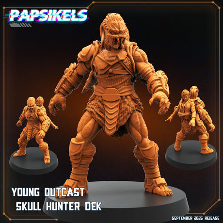 Young Skull Hunter and Companion | Young Outcast 1 - Tabletop RPG & D&D miniature. Perfect for wargaming & collectors