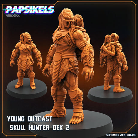 Young Skull Hunter and Companion | Young Outcast 2 - Tabletop RPG & D&D miniature. Perfect for wargaming & collectors