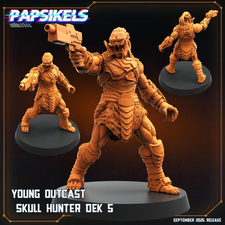 Young Skull Hunter and Companion | Young Outcast 5 - Tabletop RPG & D&D miniature. Perfect for wargaming & collectors