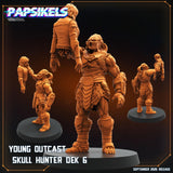 Young Skull Hunter and Companion | Young Outcast 6 - Tabletop RPG & D&D miniature. Perfect for wargaming & collectors