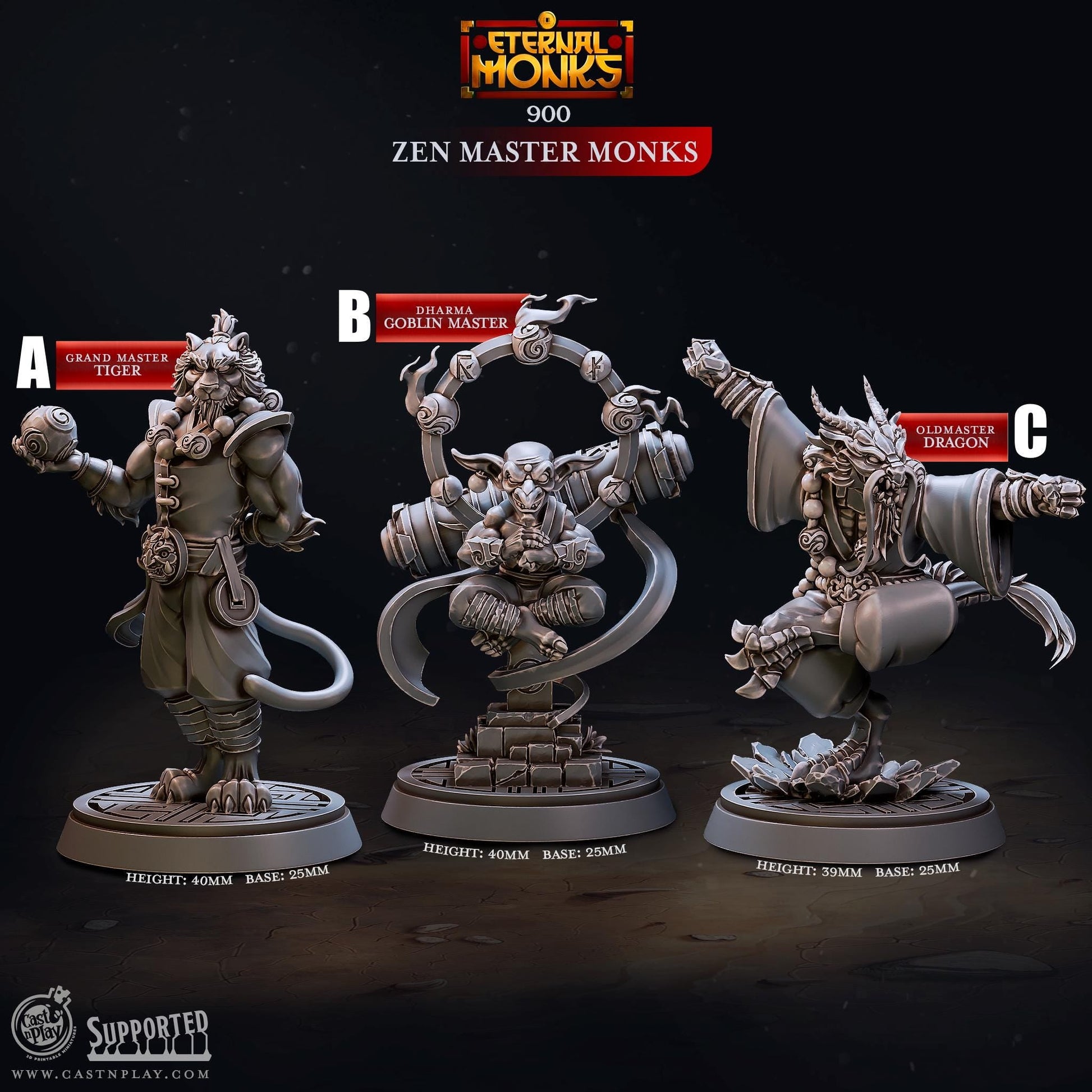 Zen Master Monks Miniature - Monk A - 32mm