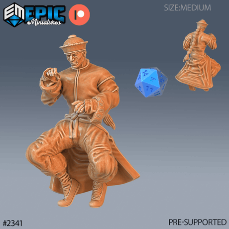 Zombie Kungfu Miniature | A - Tabletop RPG & D&D miniature. Perfect for wargaming & collectors