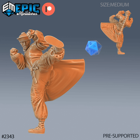 Zombie Kungfu Miniature | C - Tabletop RPG & D&D miniature. Perfect for wargaming & collectors
