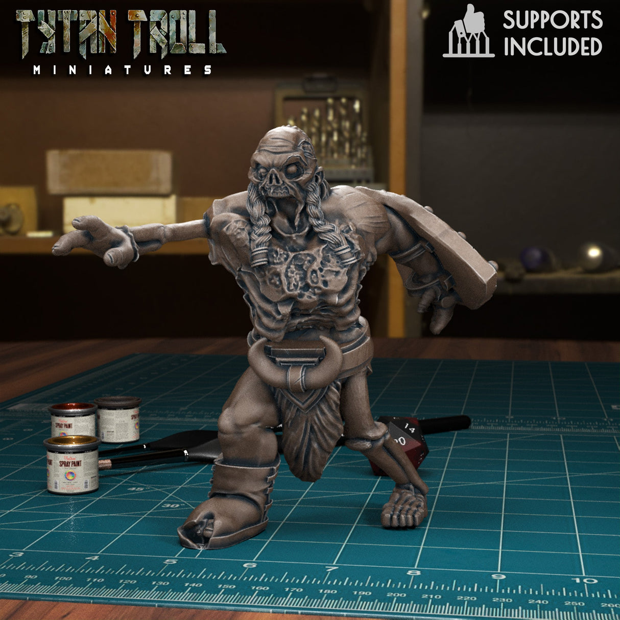 Zombie Undead Miniature | B - Tabletop RPG & D&D miniature. Perfect for wargaming & collectors