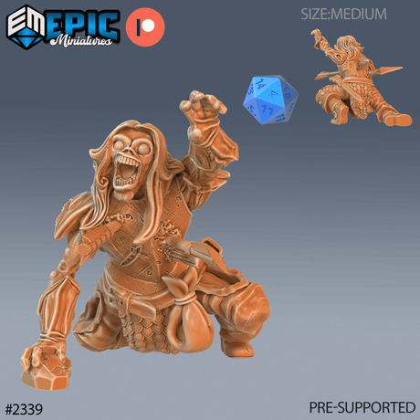 Zombie Warrior Miniature | B - Tabletop RPG & D&D miniature. Perfect for wargaming & collectors